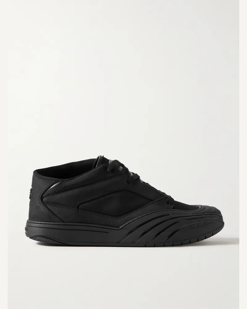 Givenchy Sneakers aus Canvas mit Besatz aus Veloursleder und Leder und Logoprägung Schwarz