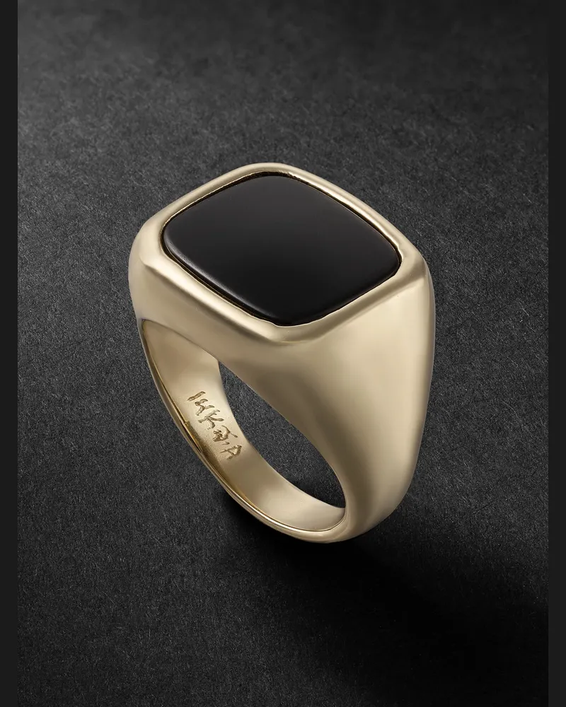 Jacquie Aiche Siegelring aus Gold mit Onyx Gold