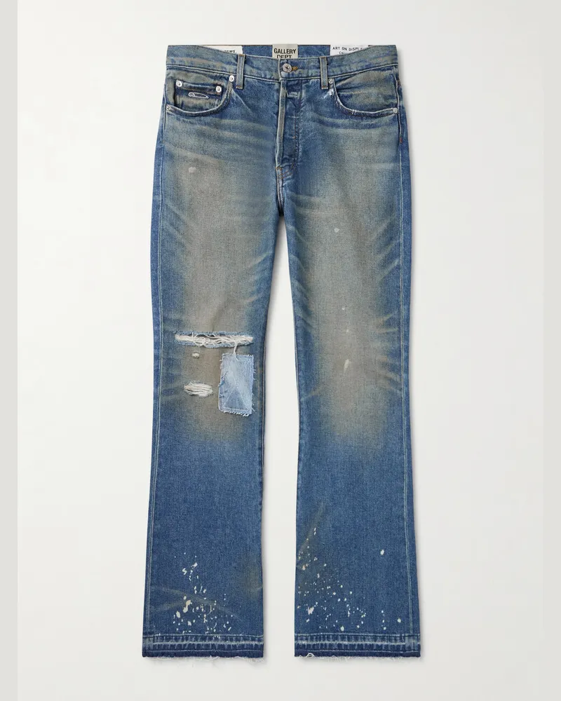 GALLERY DEPT. Dagger Bootcut-Jeans in Patchwork- und Distressed-Optik Blau