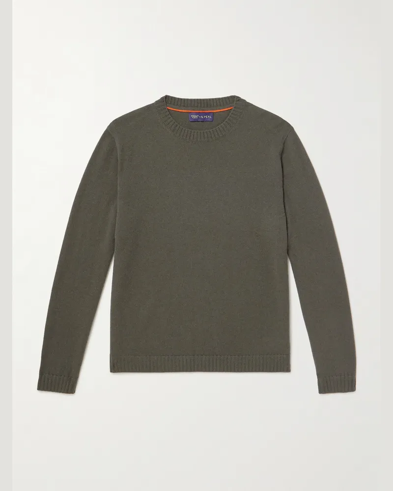 N.Peal Stanley Tucci Organic Cashmere Sweater Green
