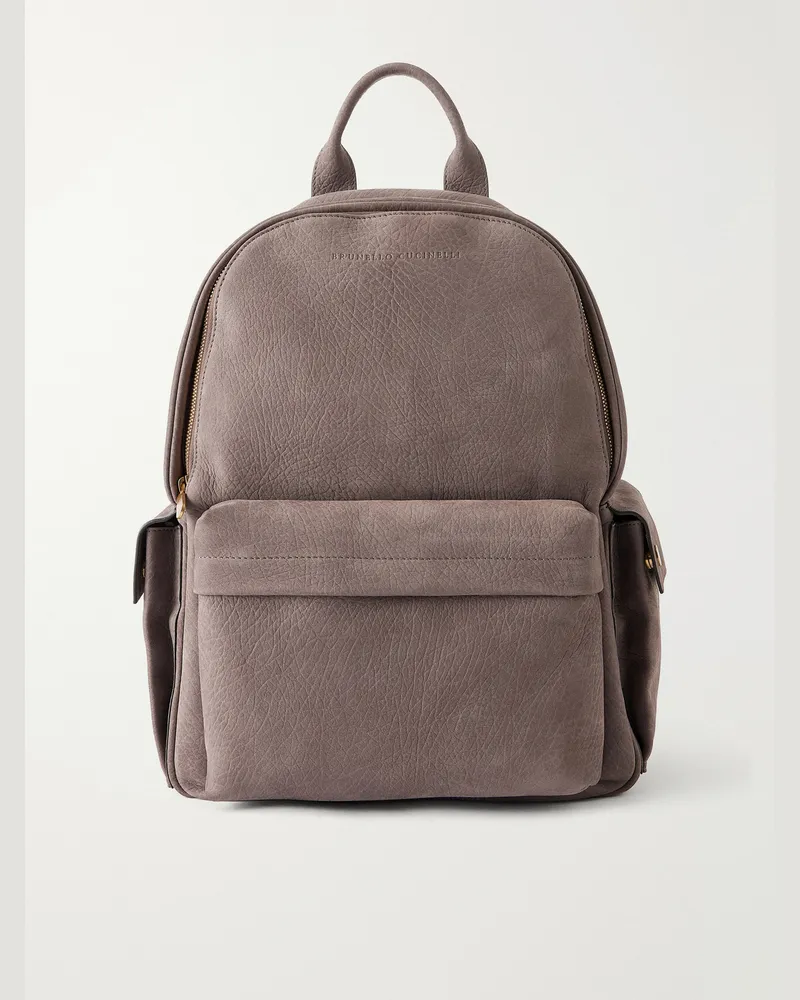 Brunello Cucinelli Nubuck Backpack Brown