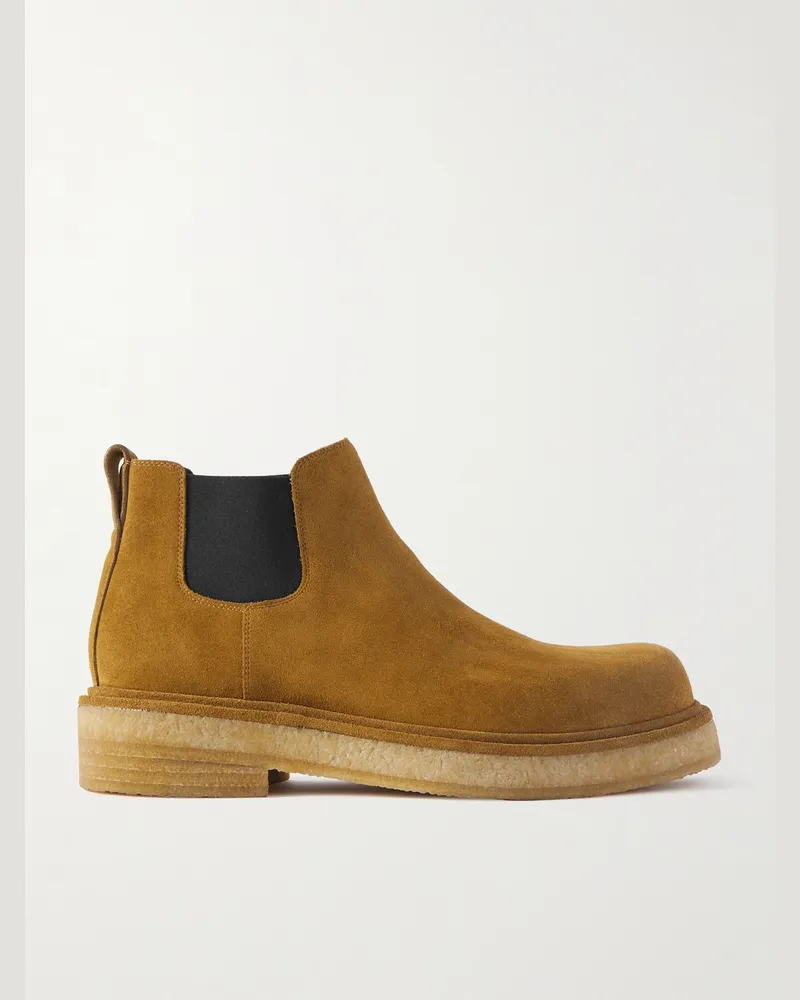 Bottega Veneta Haddock Chelsea Boots aus Veloursleder Braun