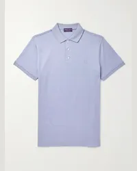 Ralph Lauren Polohemd aus Piqué aus mercerisierter Baumwolle mit Logostickerei Blau