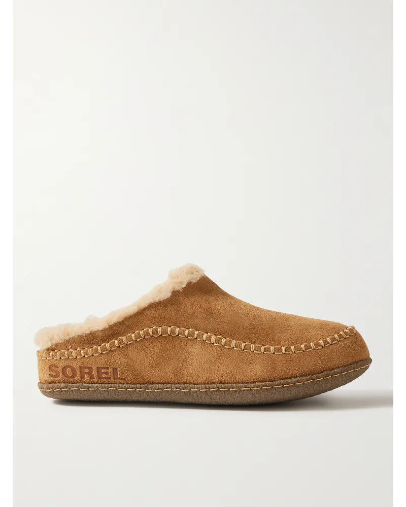 Sorel Lanner Ridge™ Slippers aus Veloursleder mit Futter aus Shearling-Imitat Braun