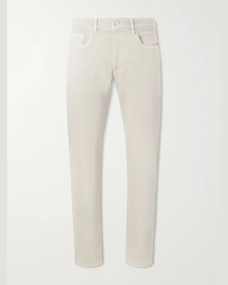 Peter Millar Fairfield Straight-Leg Garment-Dyed Jeans Neutrals