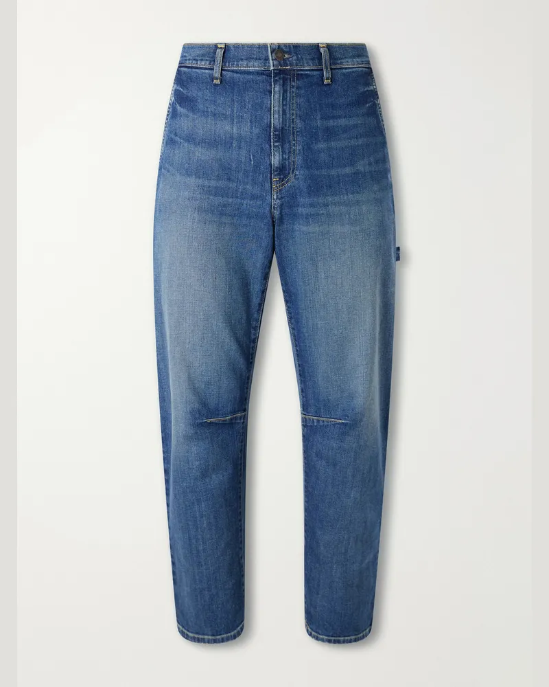 Nili Lotan Carpenter Straight-Leg Cropped Jeans Blue