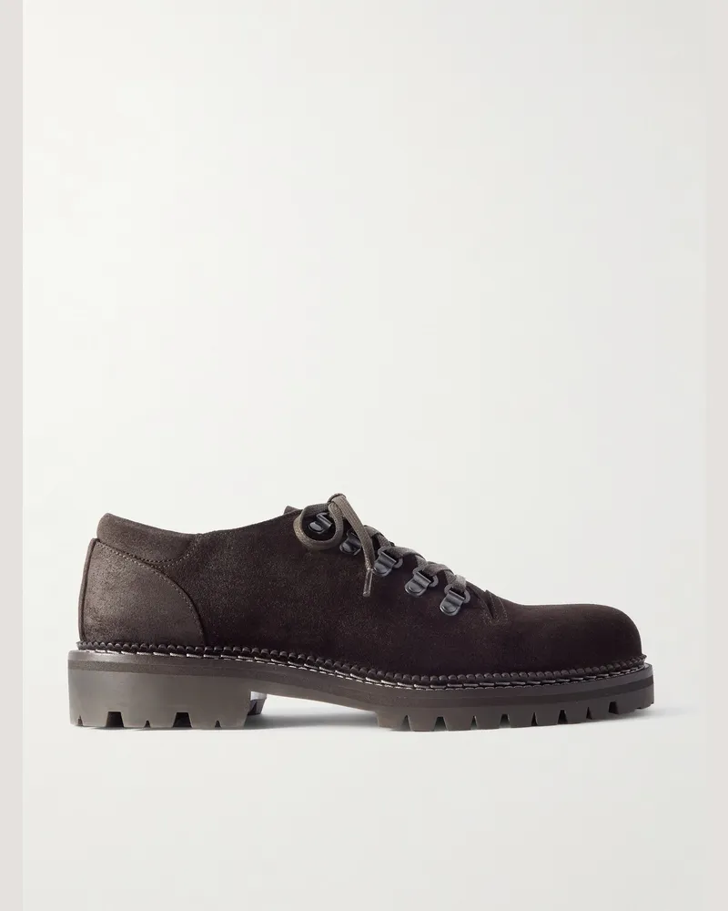 MR P. Derby-Schuhe aus Veloursleder Braun