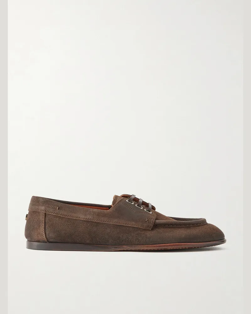 Dolce & Gabbana Crosta Suede Loafers Brown