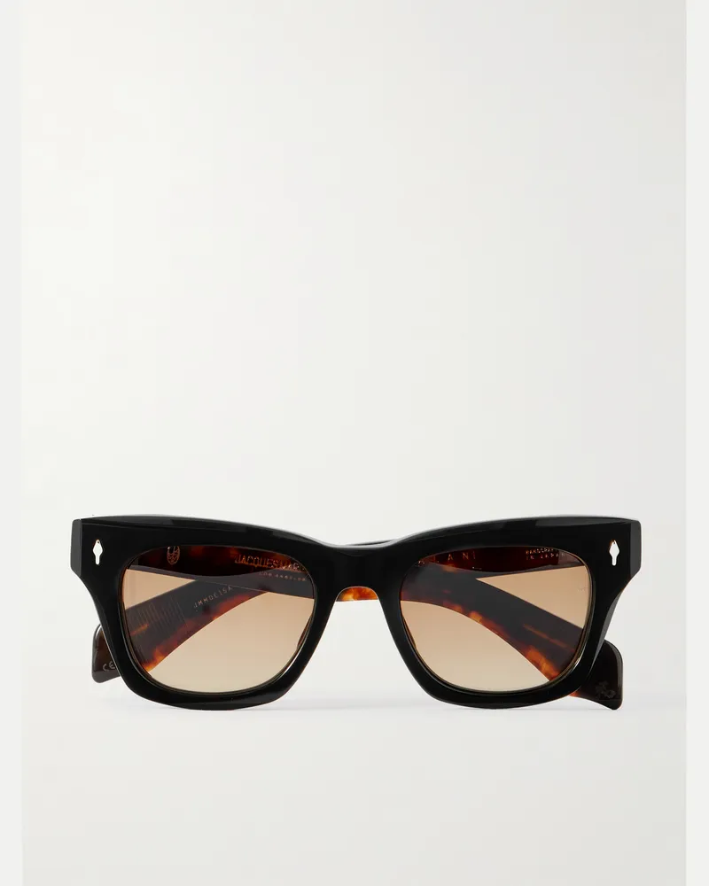 Jacques Marie Mage Dealan Sonnenbrille mit eckigem Rahmen aus Azetat Schwarz