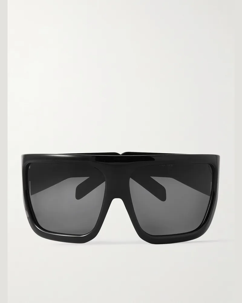 Rick Owens Shiny David Oversized-Sonnenbrille aus Azetat mit D-Rahmen Schwarz