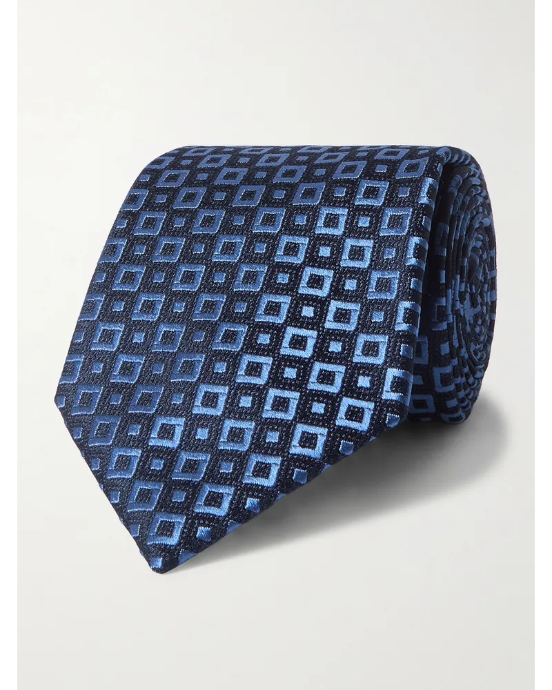Charvet Krawatte aus Seiden-Jacquard, 8,5 cm Blau