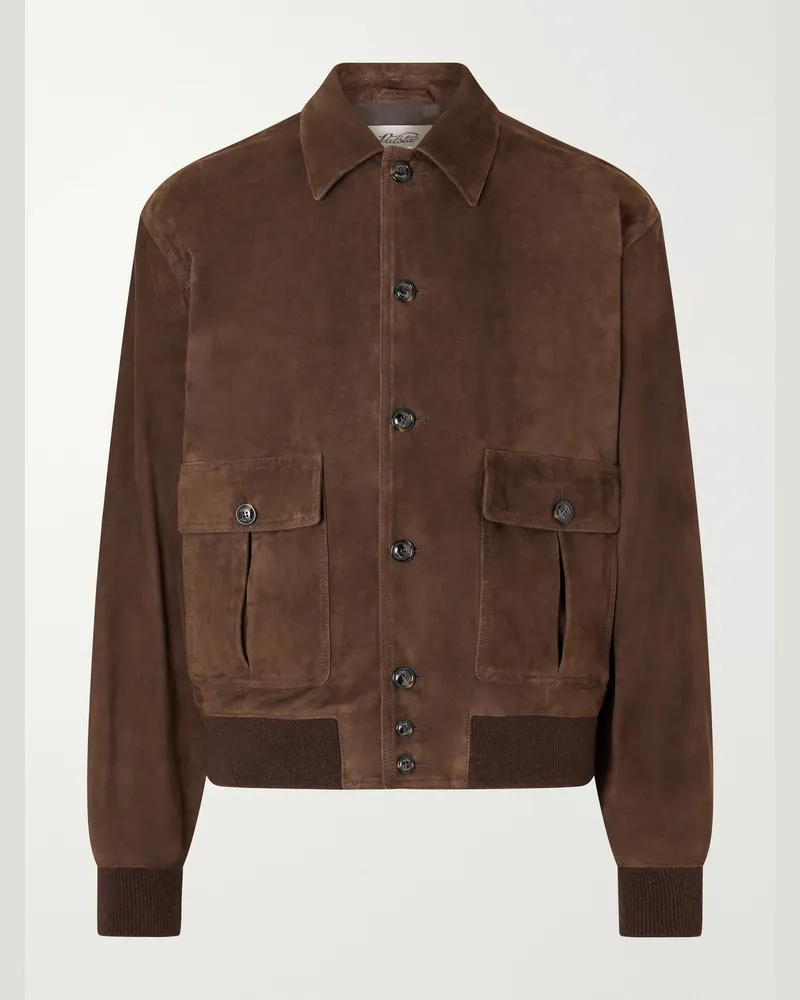 Valstar Colin Suede Bomber Jacket Brown