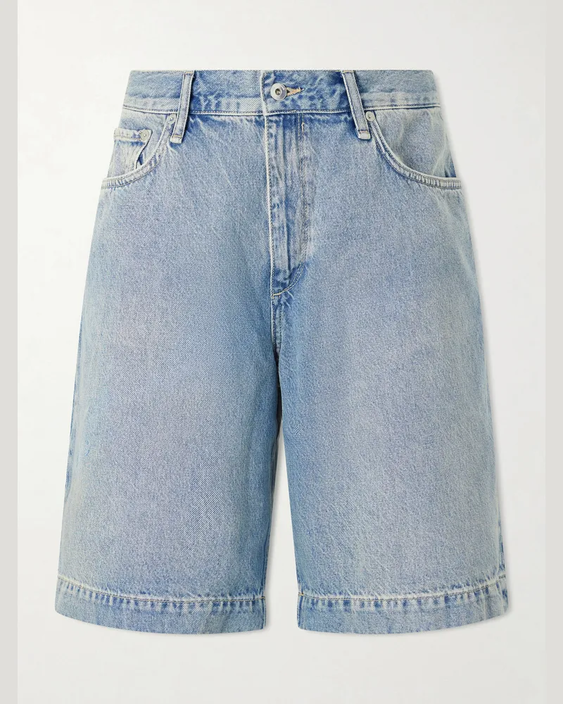 Rag & Bone Wide-Leg Denim Shorts Blue