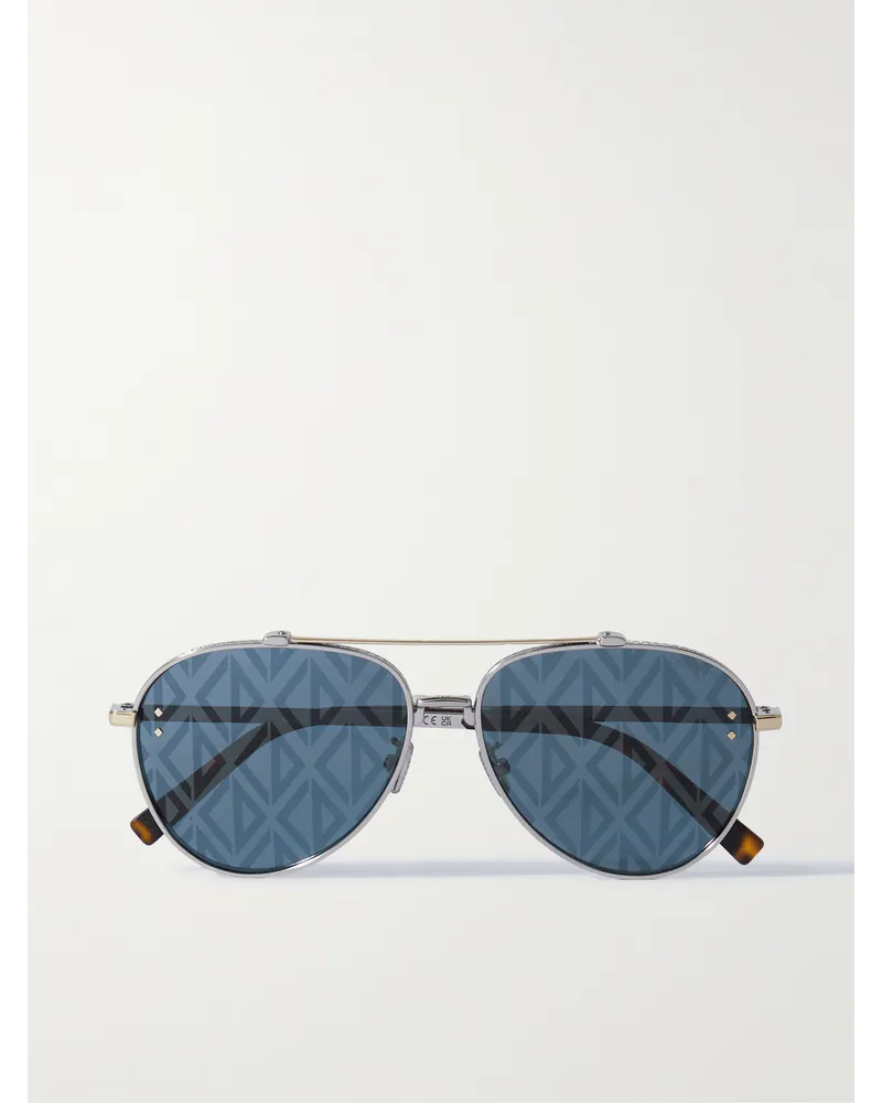 Dior CD Diamond A1U Pilotensonnenbrille aus silberfarbenem Metall Silber