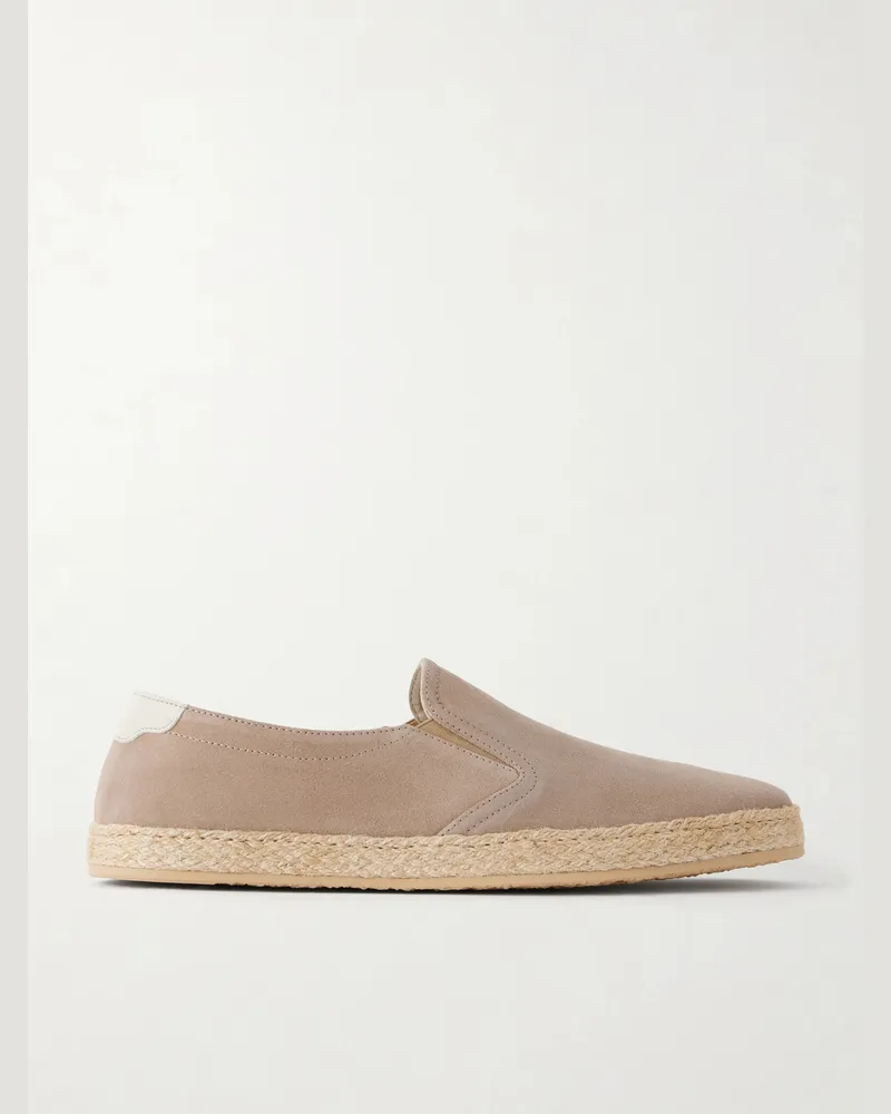 Brunello Cucinelli Suede Espadrilles Brown