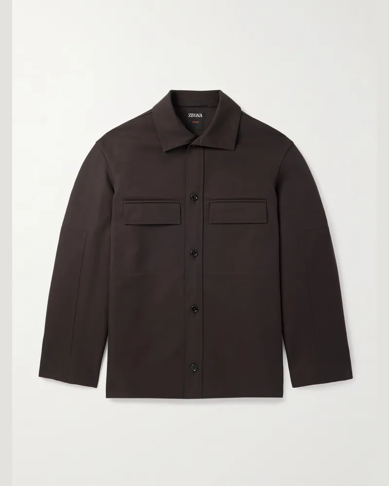 Ermenegildo Zegna Hemdjacke aus Baumwoll-Twill Braun