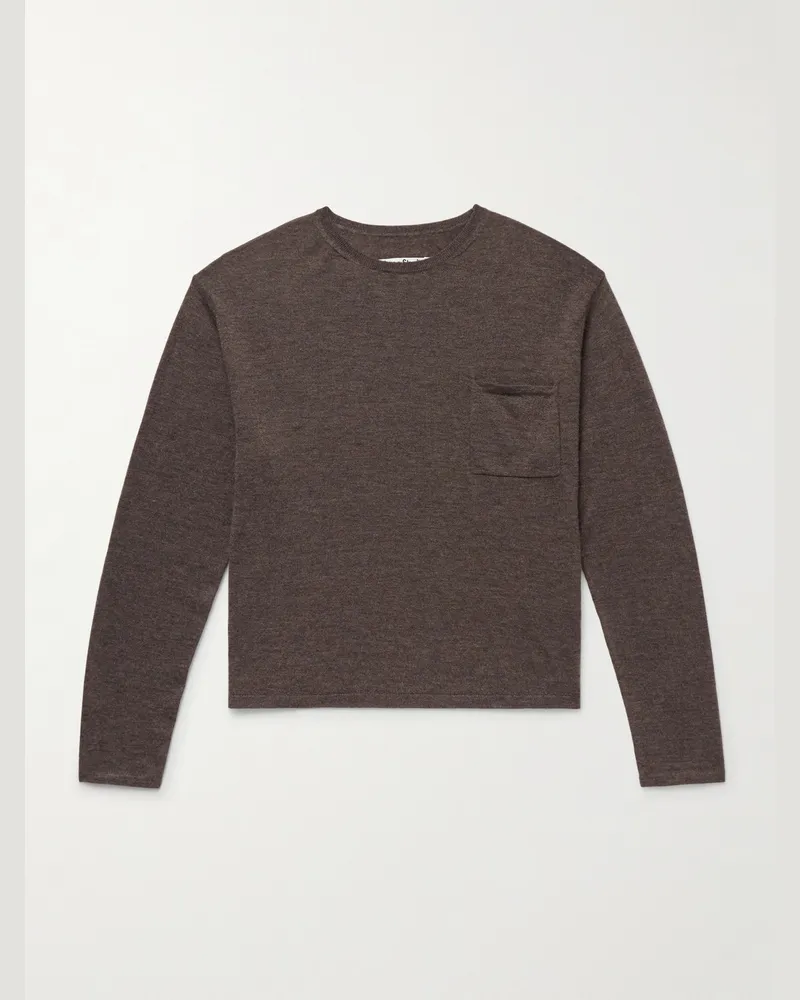 Acne Studios Kluna Pullover aus Kaschmir mit Logoapplikation Braun