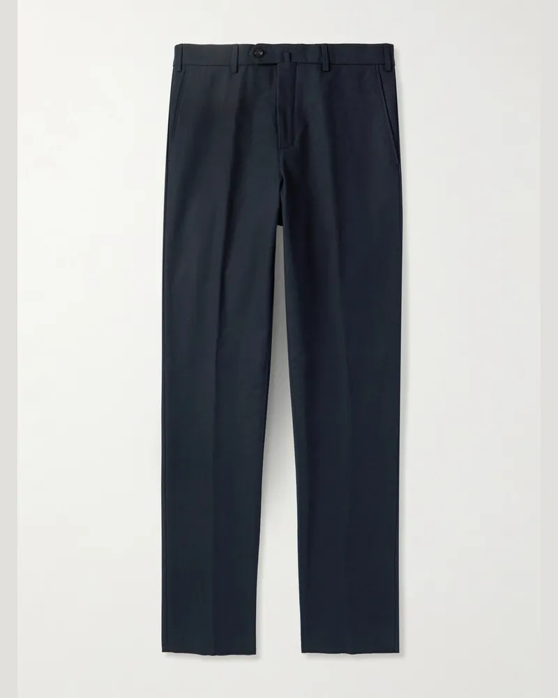 Loro Piana Carlo Hyannis schmal zulaufende Hose aus einer Baumwollmischung Blau