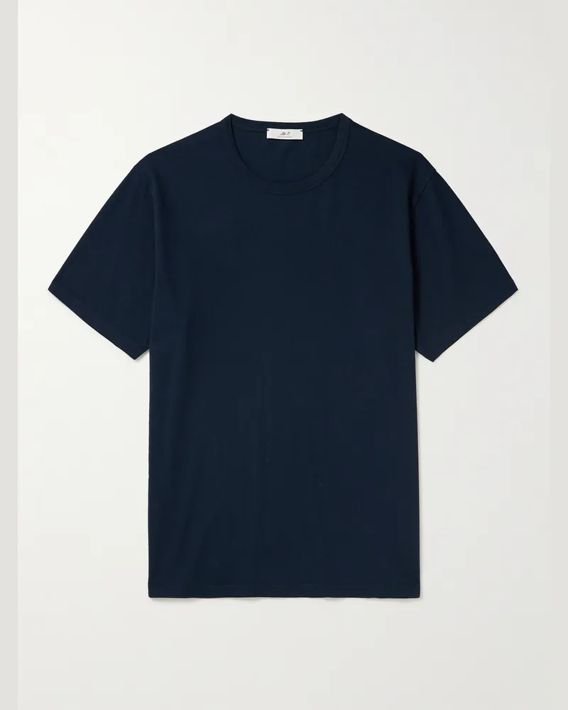 MR P. T-Shirt aus Baumwoll-Jersey Blau