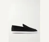 Moonboat Logo-Embossed Nubuck Loafers