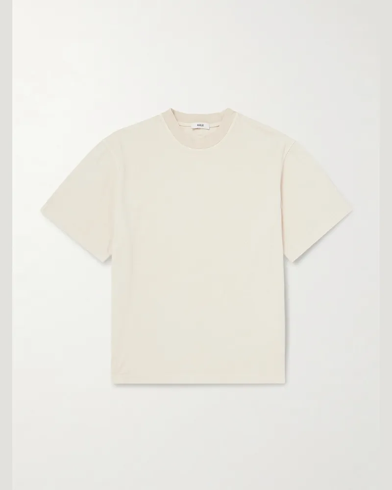 AGOLDE Asha Cotton-Jersey T-Shirt Neutrals