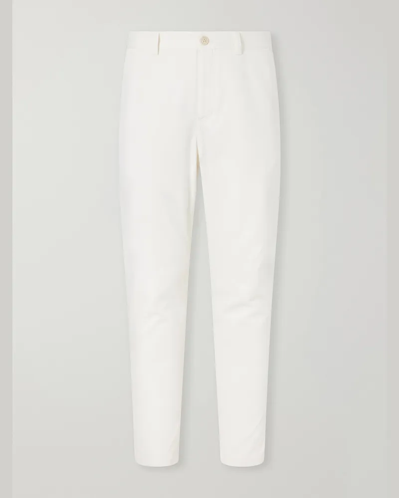 Brunello Cucinelli Tapered Cotton And Wool-Blend Twill Chinos Neutrals