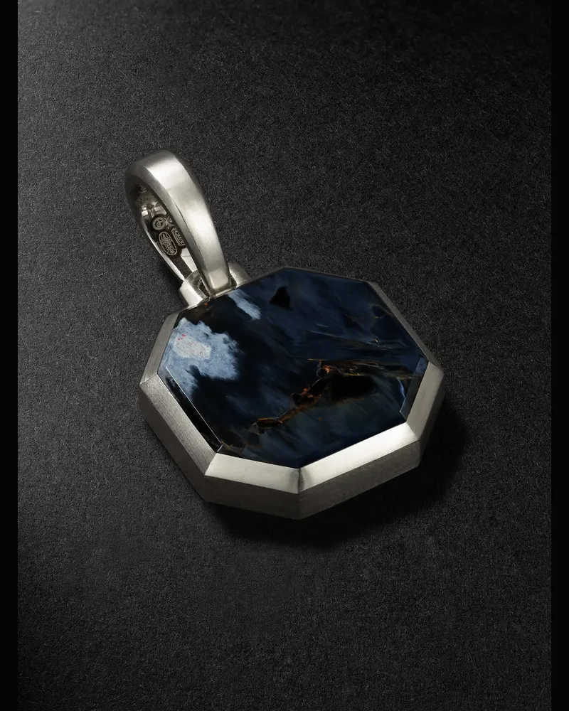 David Yurman Sterling Silver Pietersite Pendant Silver