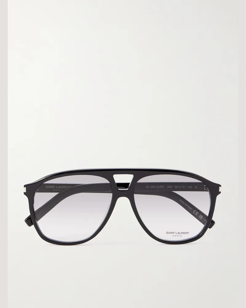 Saint Laurent Aviator-Style Acetate Sunglasses Black