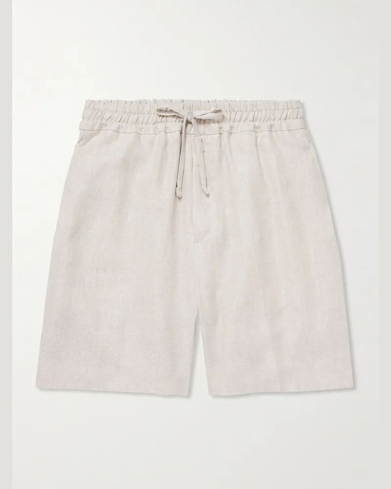 Kingsman Shorts aus Leinen-Twill mit Kordelzugbund Neutral