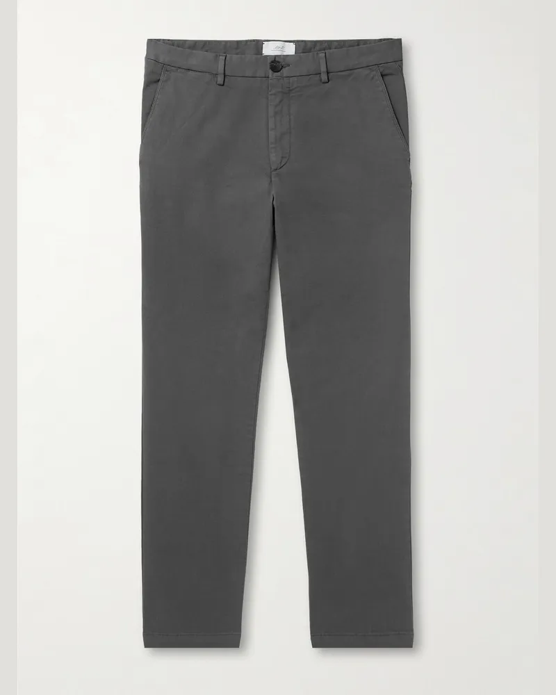 MR P. Samuel gerade geschnittene Chino aus Twill aus einer Baumwollmischung Grau