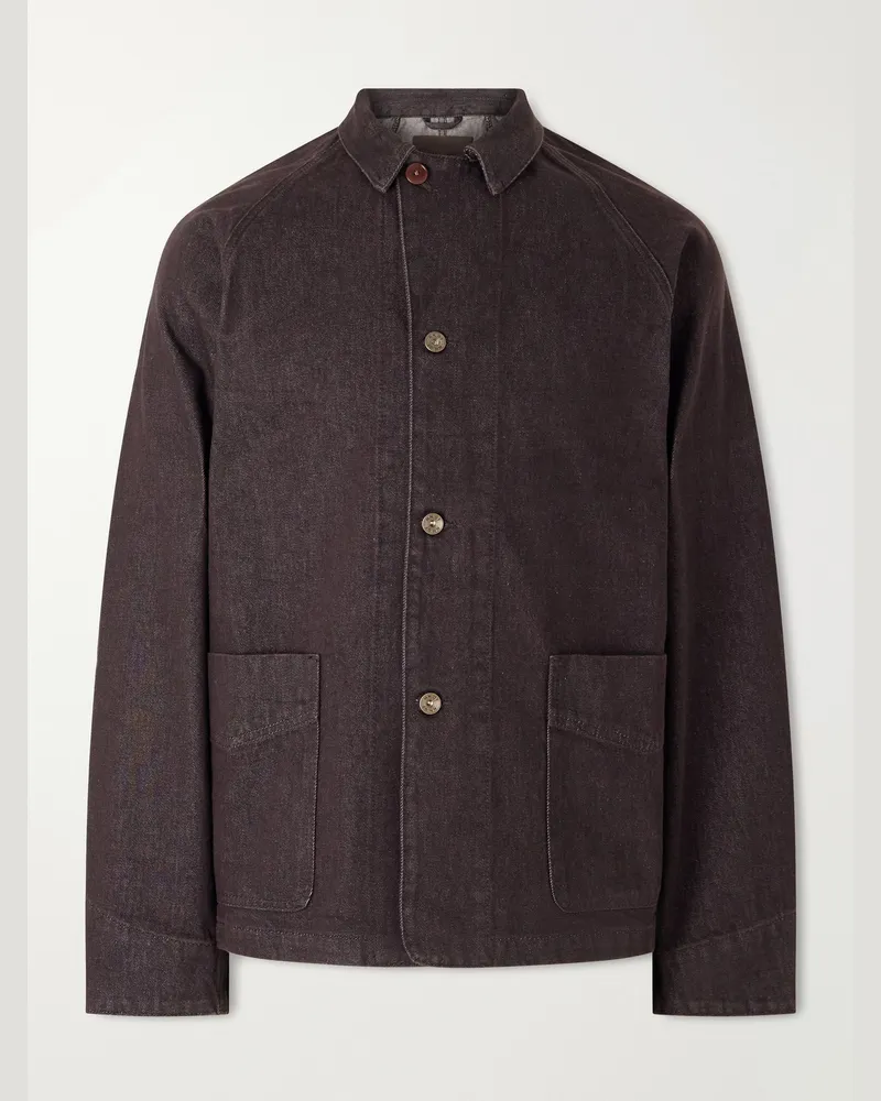 NN 07 Aiko Organic Denim Blouson Jacket Brown
