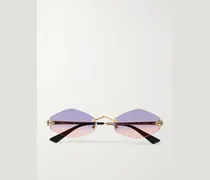 Panthère de Cartier Rimless Hexagon-Frame Gold-Tone Sunglasses