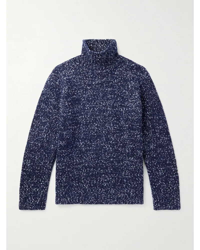 NN 07 Douglas 6591 Rollkragenpullover aus Bouclé Blau