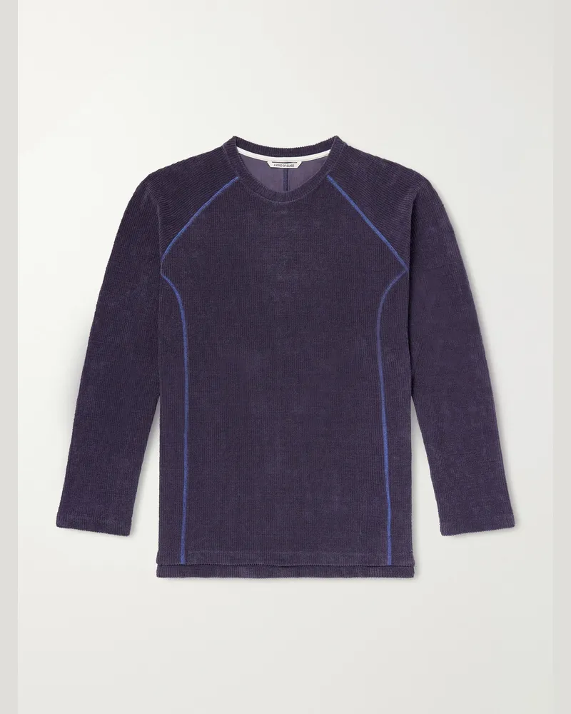 A Kind Of Guise Fiscal Ribbed Cotton-Terry T-Shirt Blue
