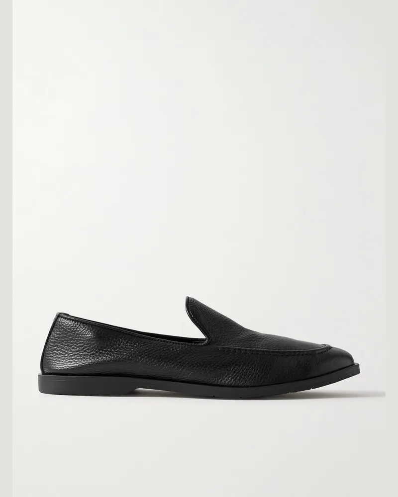 George Cleverley Cornwall Full-Grain Deerskin Loafers Black