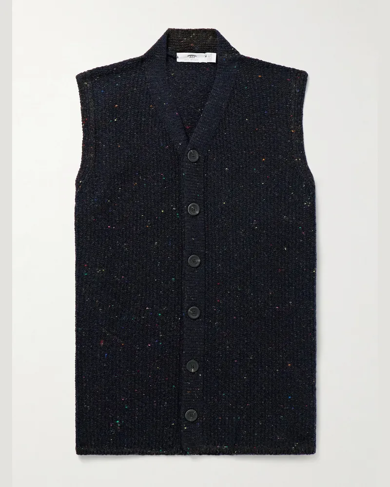 Inis Meáin Breidin Merino Wool and Cashmere-Blend Gilet Blue