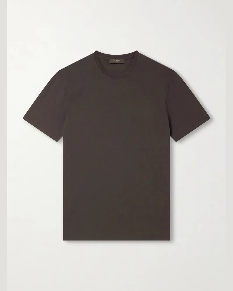 Slowear Zanone Cotton-Jersey T-Shirt Brown