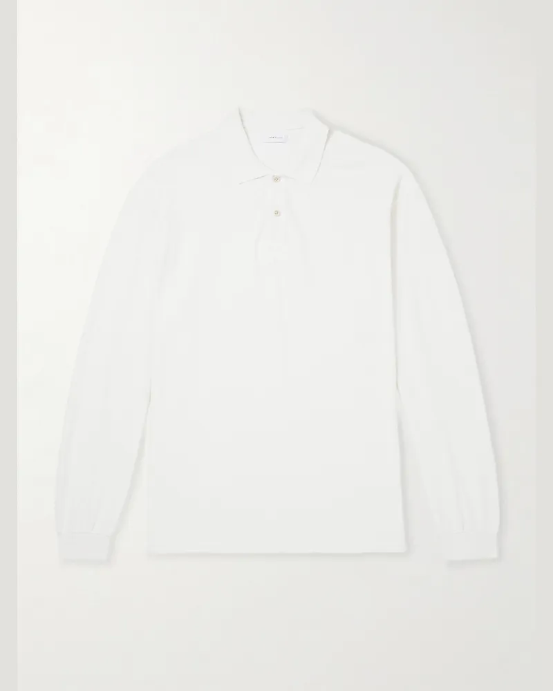 John Elliott + Co Oversized Cotton-Piqué Polo Shirt White