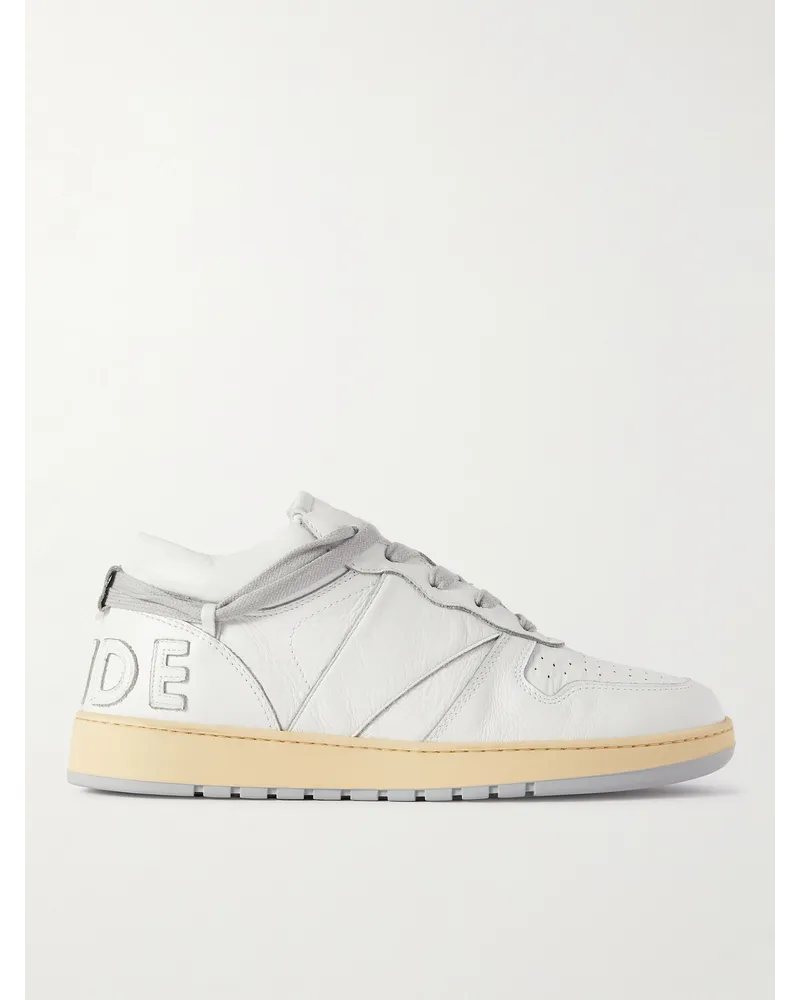 RHUDE Rhecess Sneakers aus Leder in Distressed-Optik Weiß