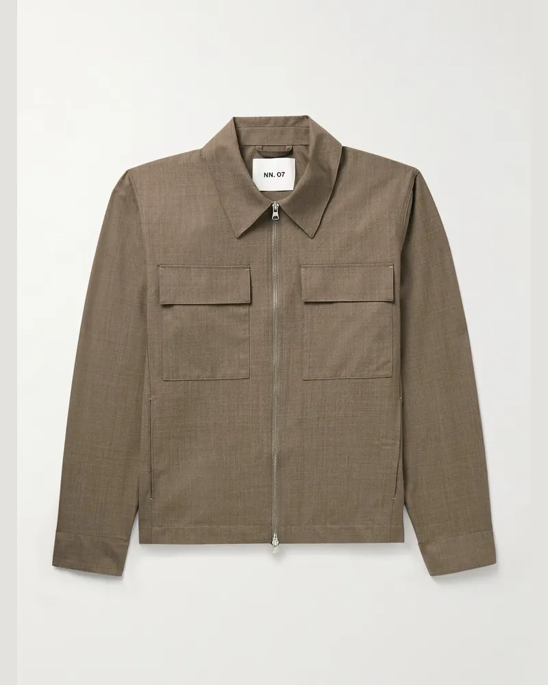 NN 07 Alban 1088 Hemdjacke aus Grain de Poudre mit recycelten Fasern Neutral