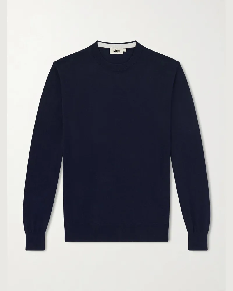 Altea Cotton and Cashmere-Blend Sweater Blue