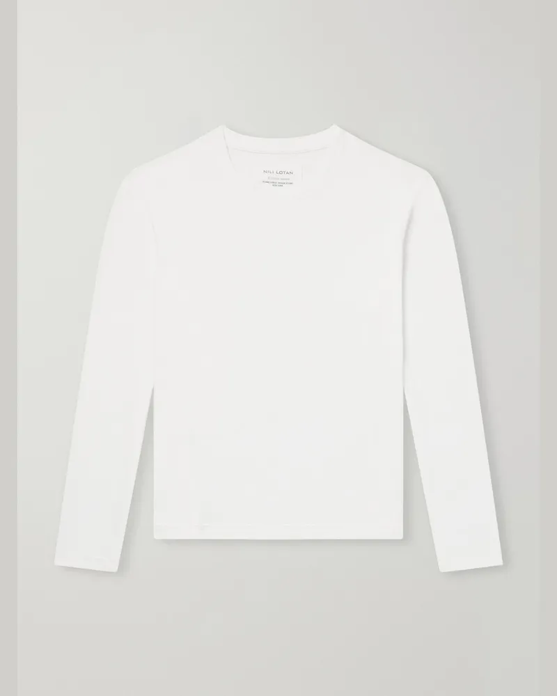 Nili Lotan Sien Cotton-Jersey T-Shirt White