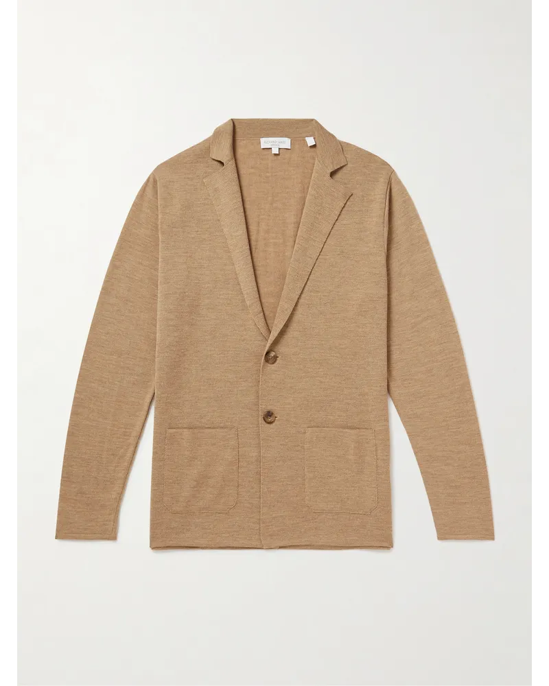 Richard James Cardigan aus Merinowolle Braun