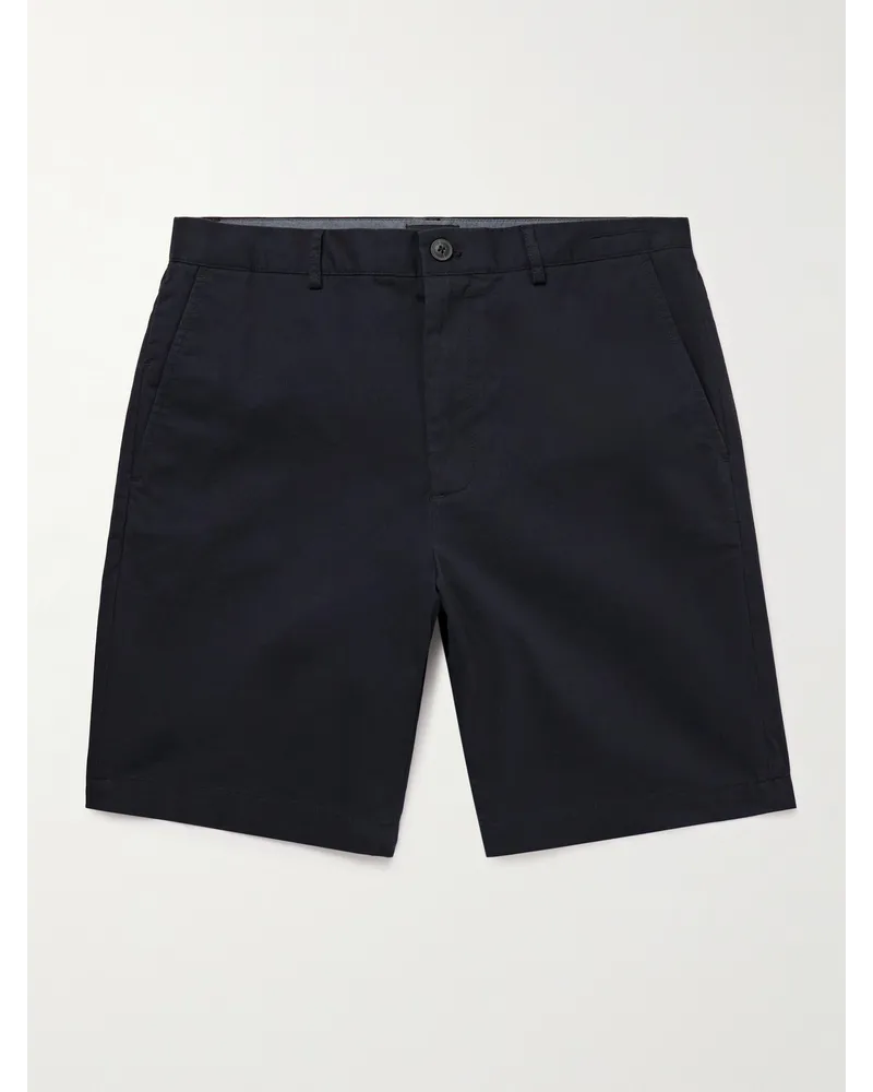 Club Monaco Maddox gerade geschnittene Shorts aus Twill aus einer Baumwollmischung Blau