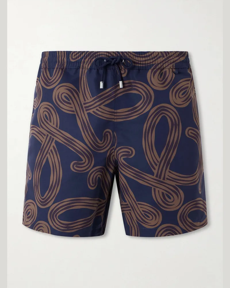 Loewe Paula Ibiza Straight-Leg Mid-Length Printed Swim Shorts Blue