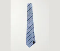 Striped Embroidered Silk-Jacquard Tie