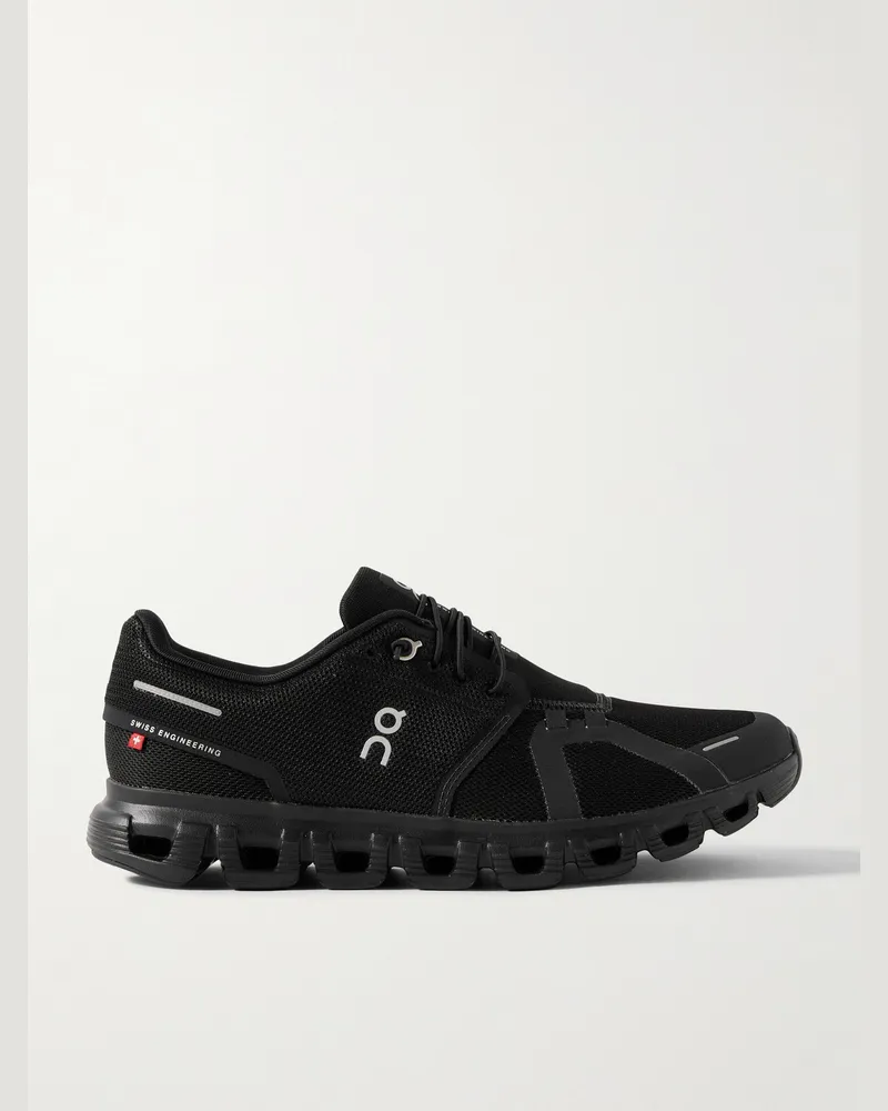 ON Cloud 6 Slip- Sneakers aus Mesh mit Gummibesatz Schwarz
