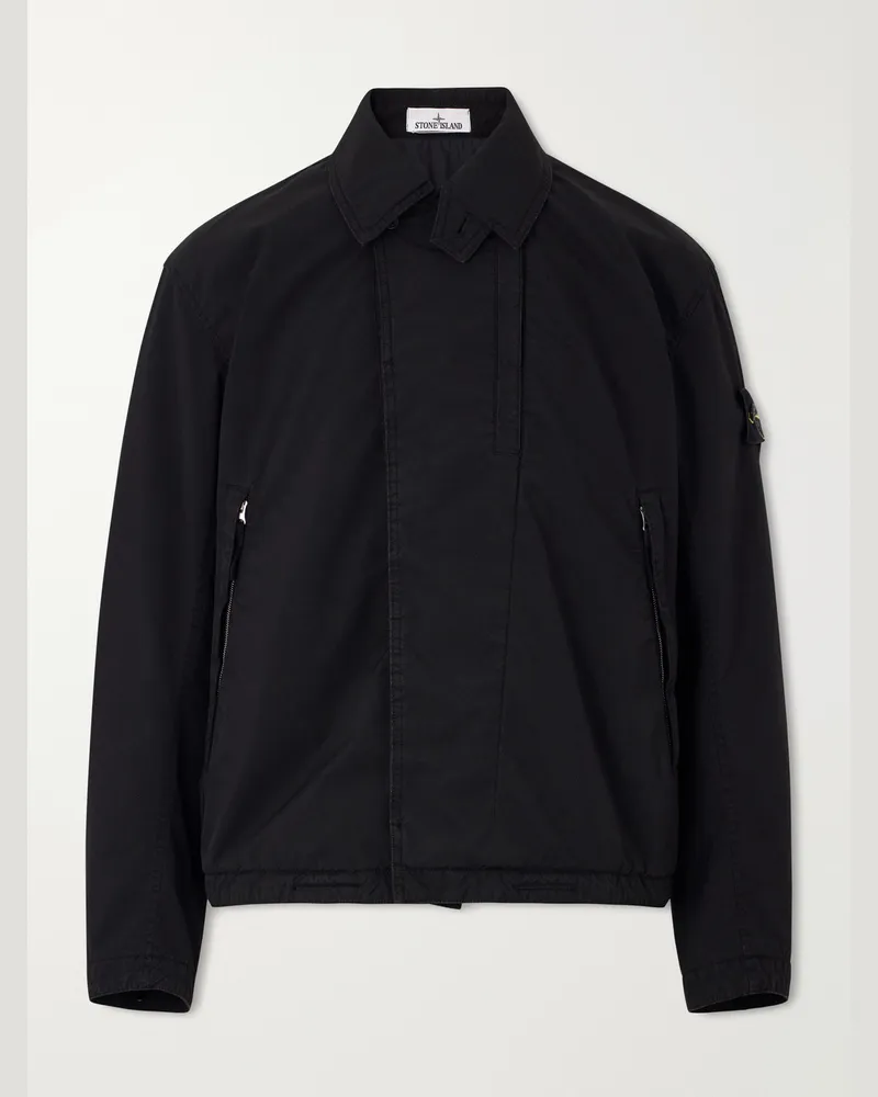 Stone Island Garment-Dyed Shell Jacket Black