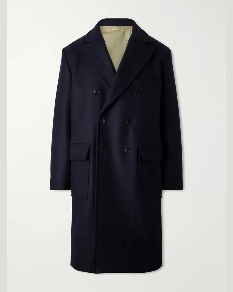 Fortela Manteco Serwilliam1 Double-Breasted Wool Coat Blue