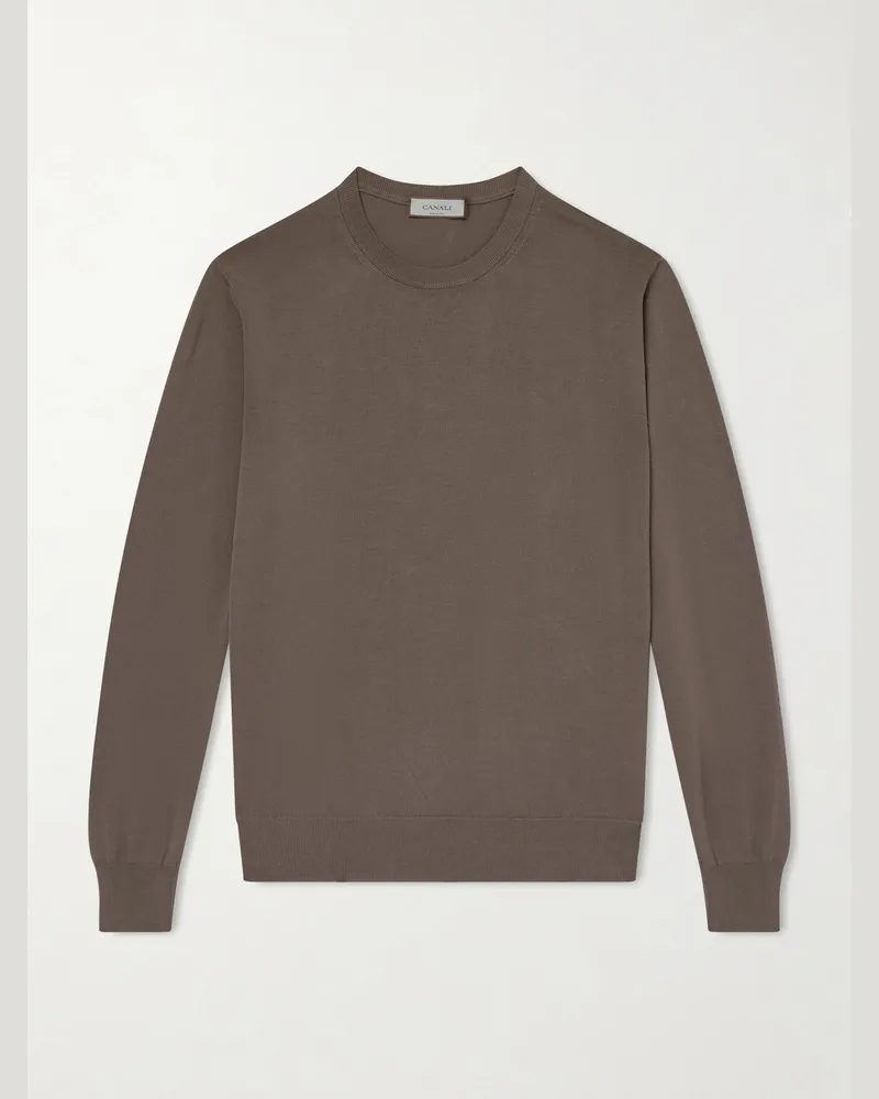 Canali Cotton Sweater Brown